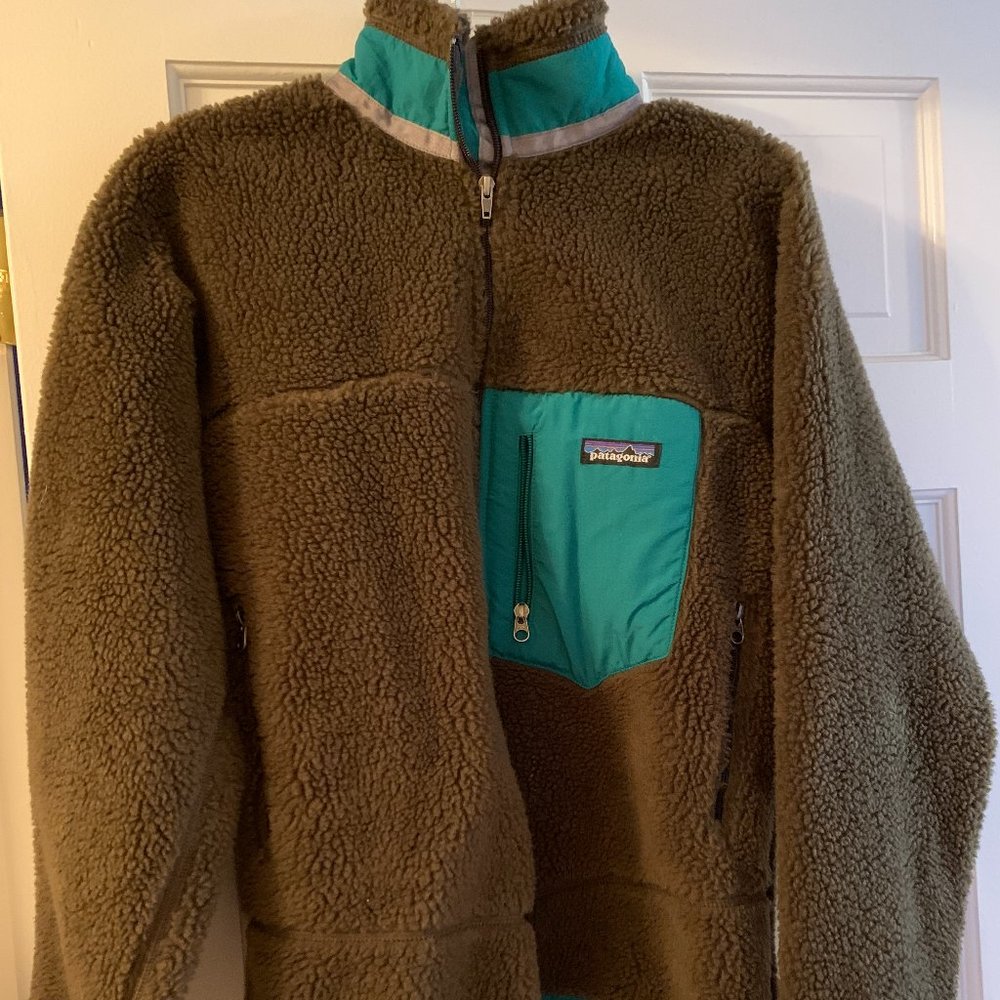 Patagonia Men's Retro X Fleece - Brown with Teal